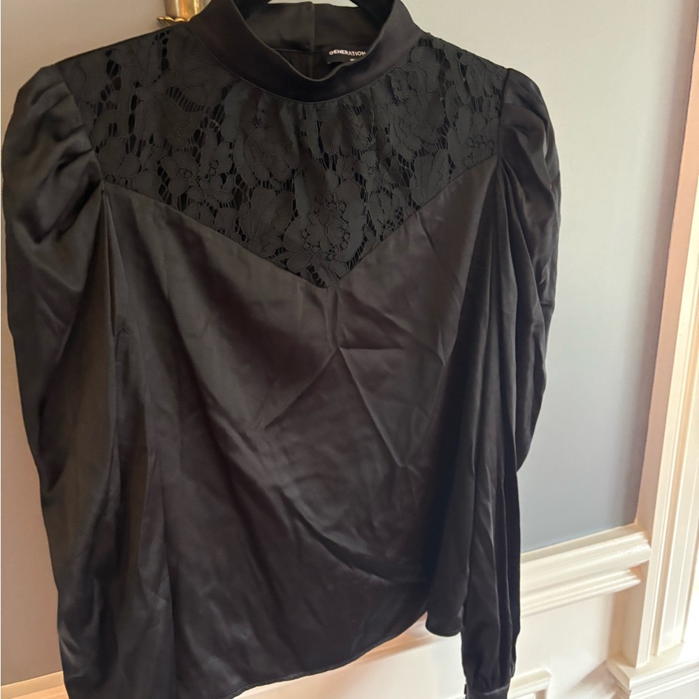 Generation Love Black Lace Yoke Blouse